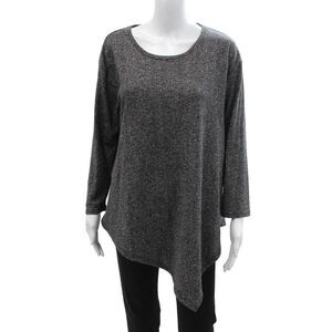 Soft Joie Women Dark Gray Tunic Long Sleeve Round Neck Size L